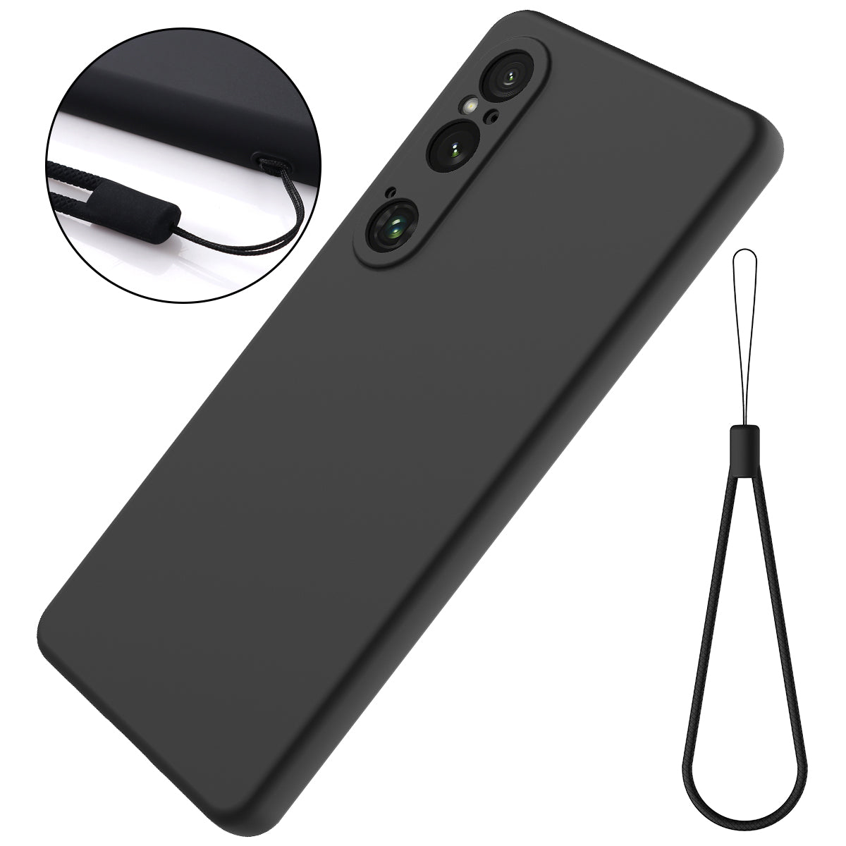 For Sony Xperia 1 VI Case Liquid Silicone Lining Cushion Drop Protection Phone Cover with Strap For Sony Xperia 1 VI Case Liquid Silicone Lining Cushion Drop Protection Phone Cover with Strap
